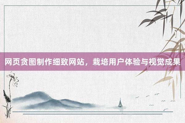 网页贪图制作细致网站，栽培用户体验与视觉成果