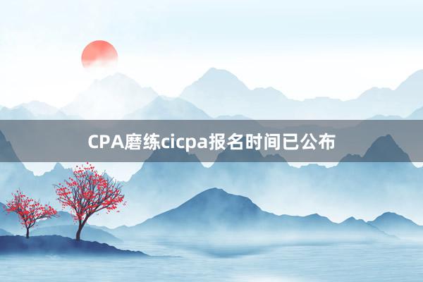 CPA磨练cicpa报名时间已公布
